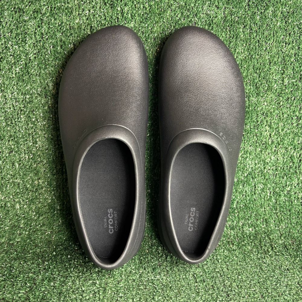 NEW Crocs On-The-Clock Slip On Resistant Work Comfort Clog Shoes Black Mens 12 - Picture 5 of 9